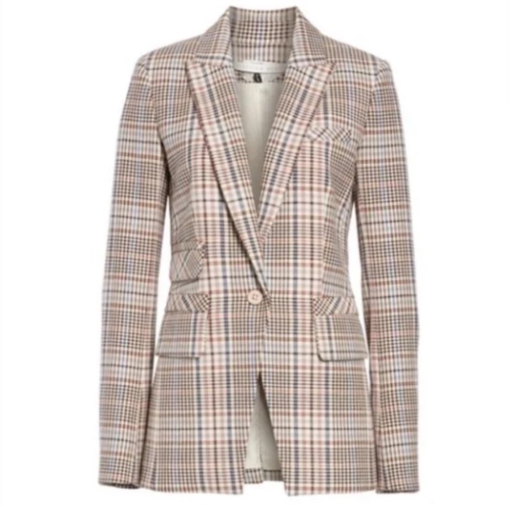 Veronica Beard Plaid Blazer - Cream and Brown